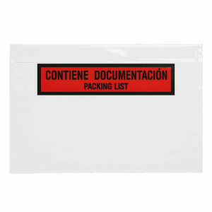 Sobre portadocumentos para packing list